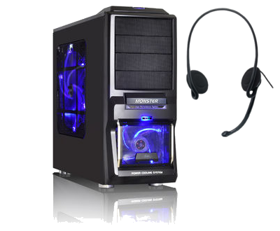 PC fixe avec micro casque dépannage informatique