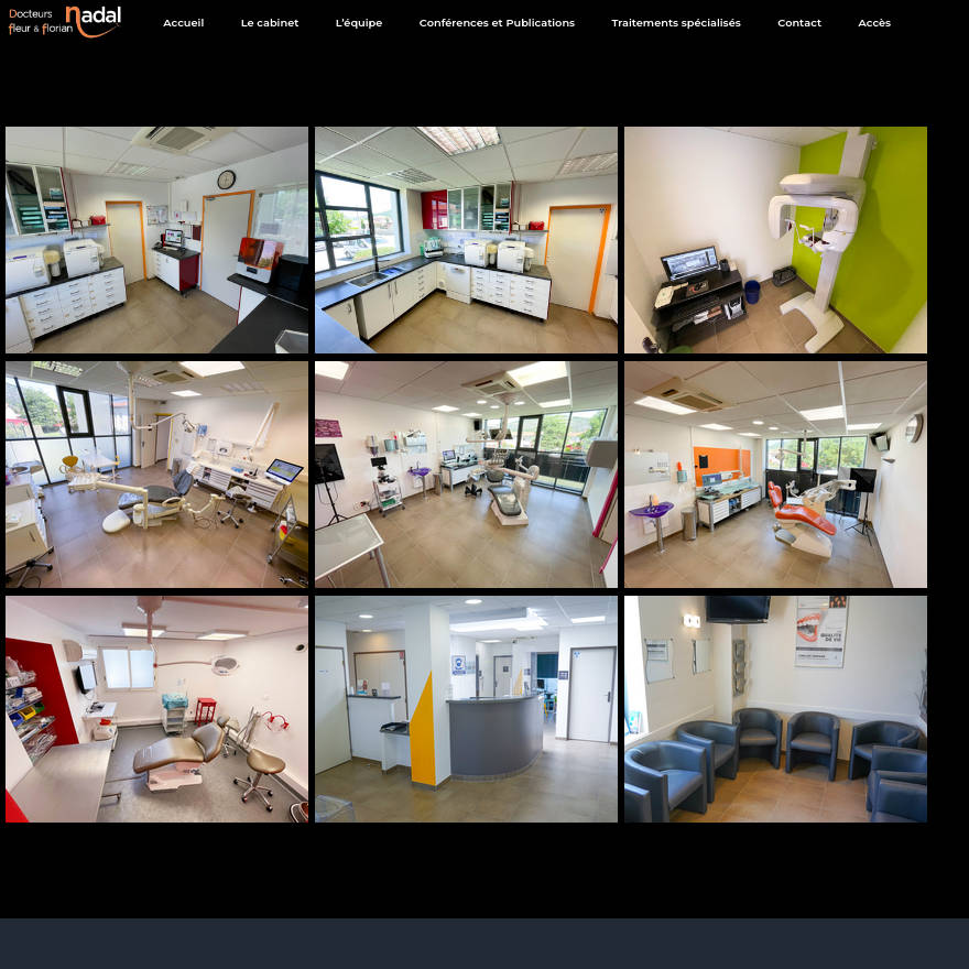 Capture d'écran du site internet Nadal Dentistes
